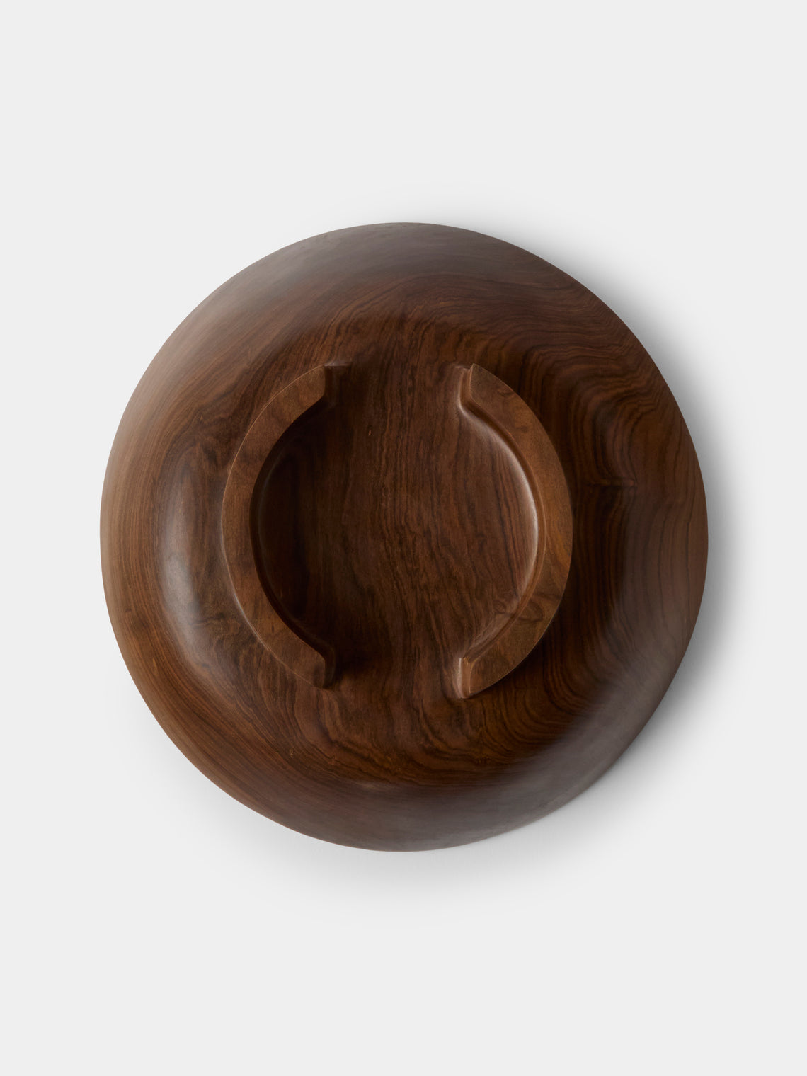 CasaLatina - Lara Full Moon Hand-Carved Salad Bowl - Brown - ABASK