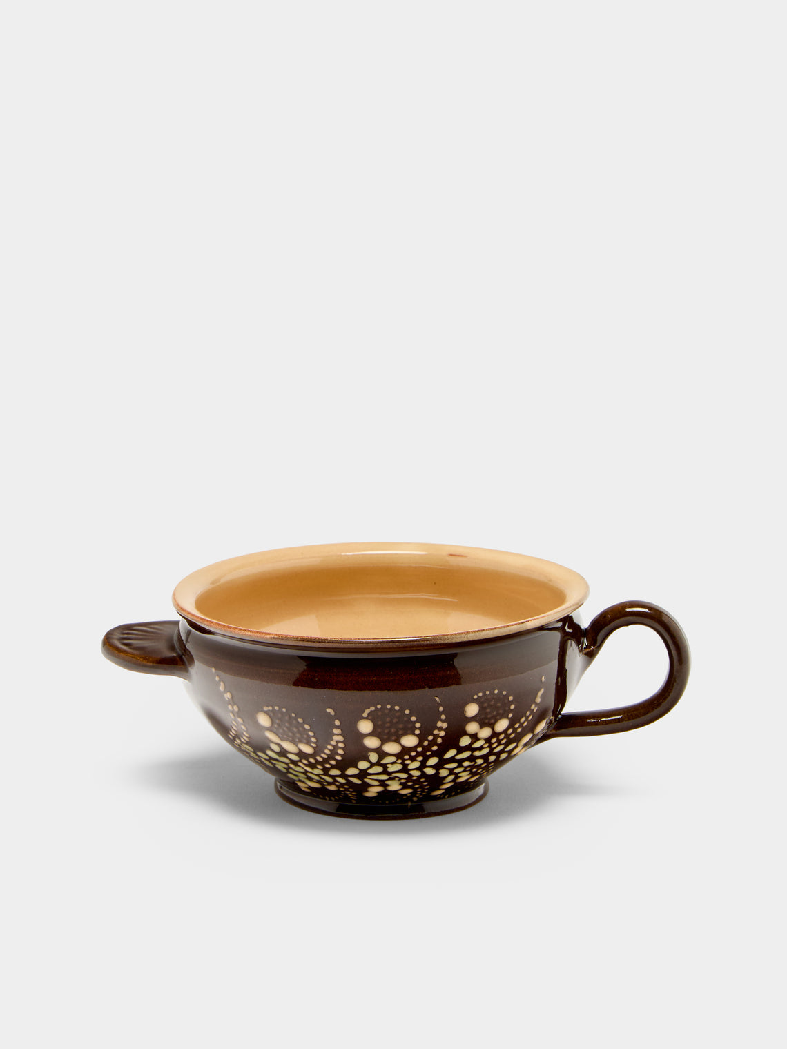 Poterie d’Évires - Flowers Hand-Painted Ceramic Mini Soup Bowls (Set of 6) - Light brown - ABASK