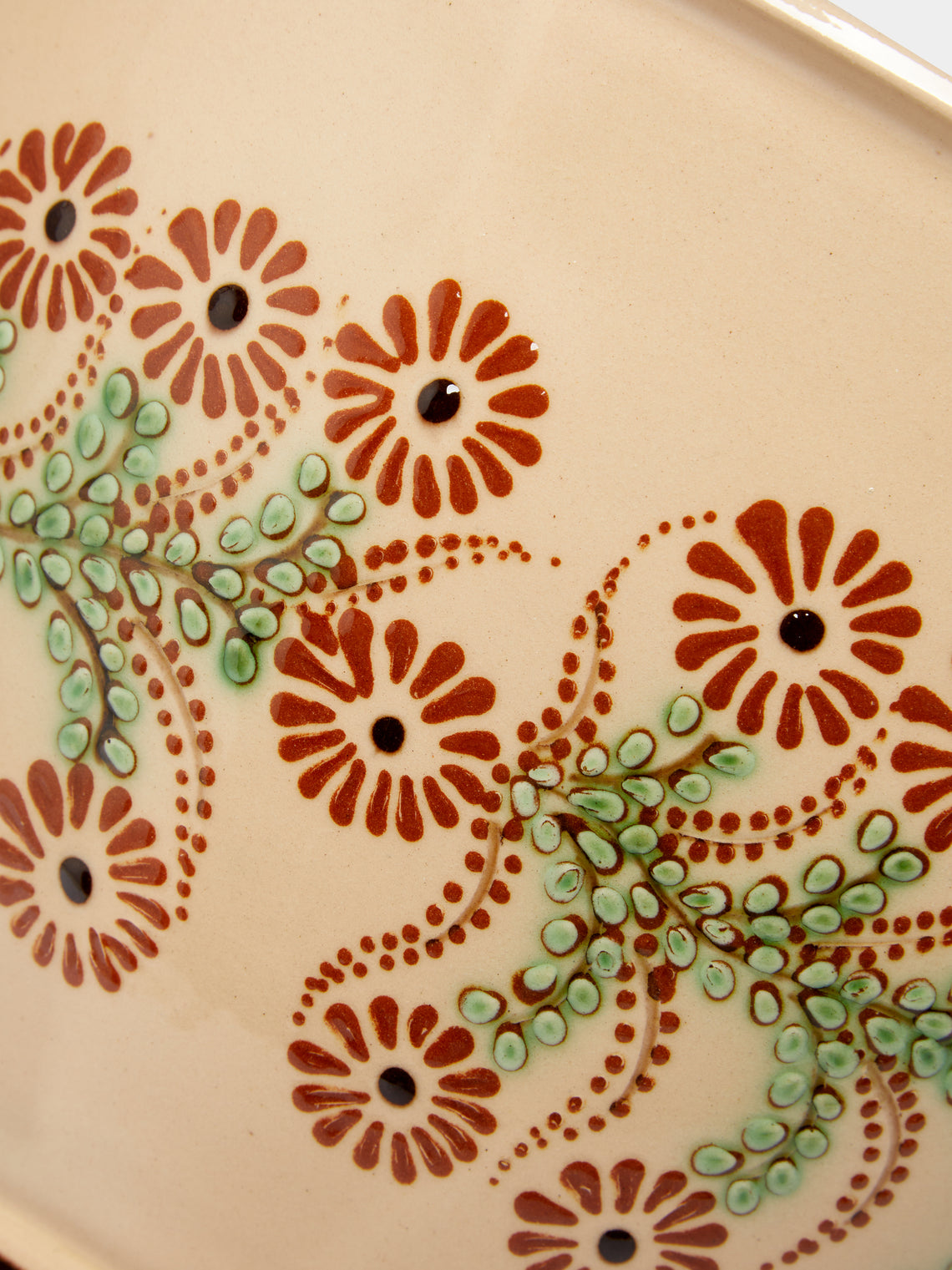 Poterie d’Évires - Flowers Hand-Painted Ceramic Salad Bowl -  - ABASK