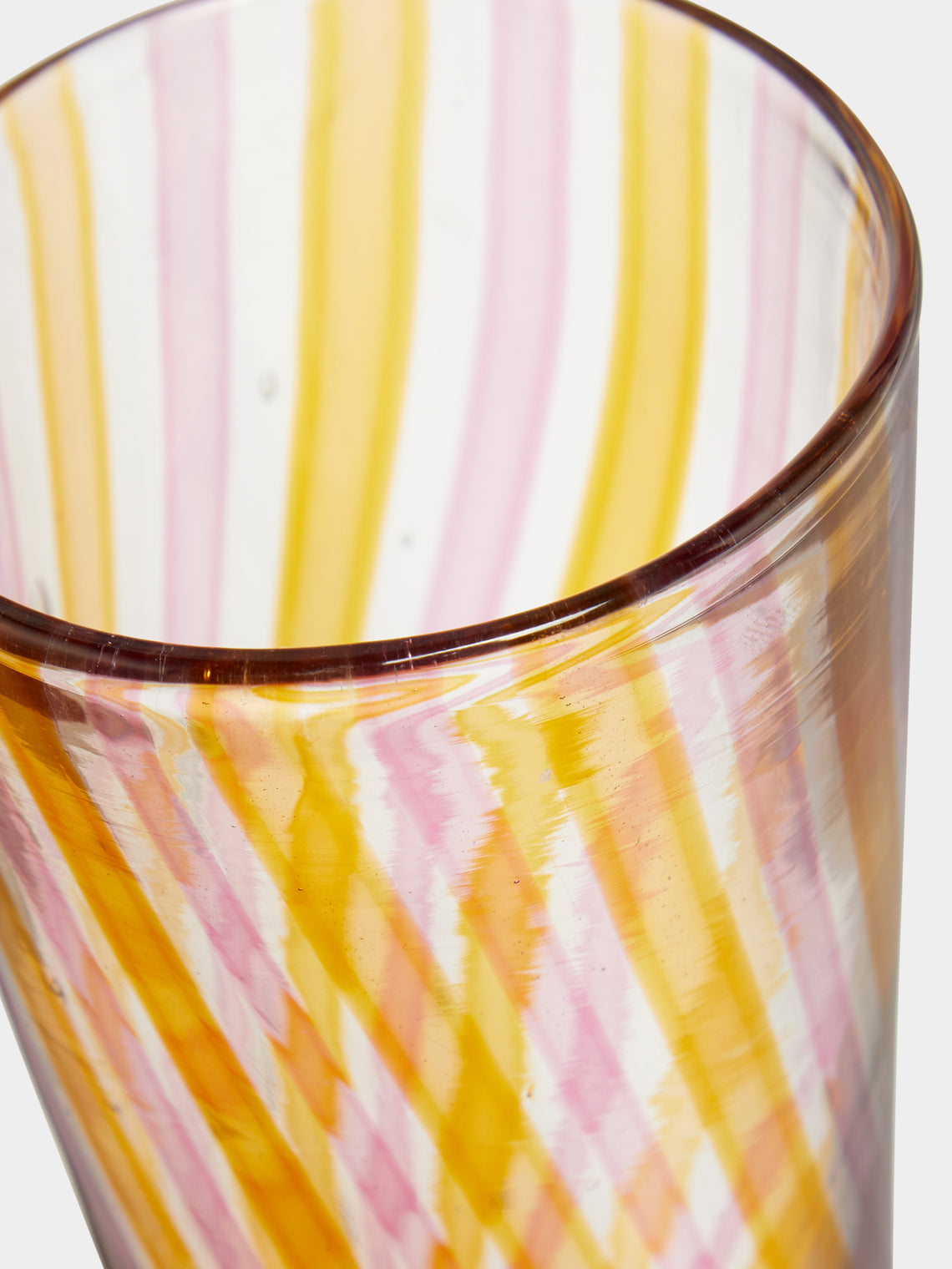 Emsie Sharp - Hand-Blown Glass Striped Highball -  - ABASK