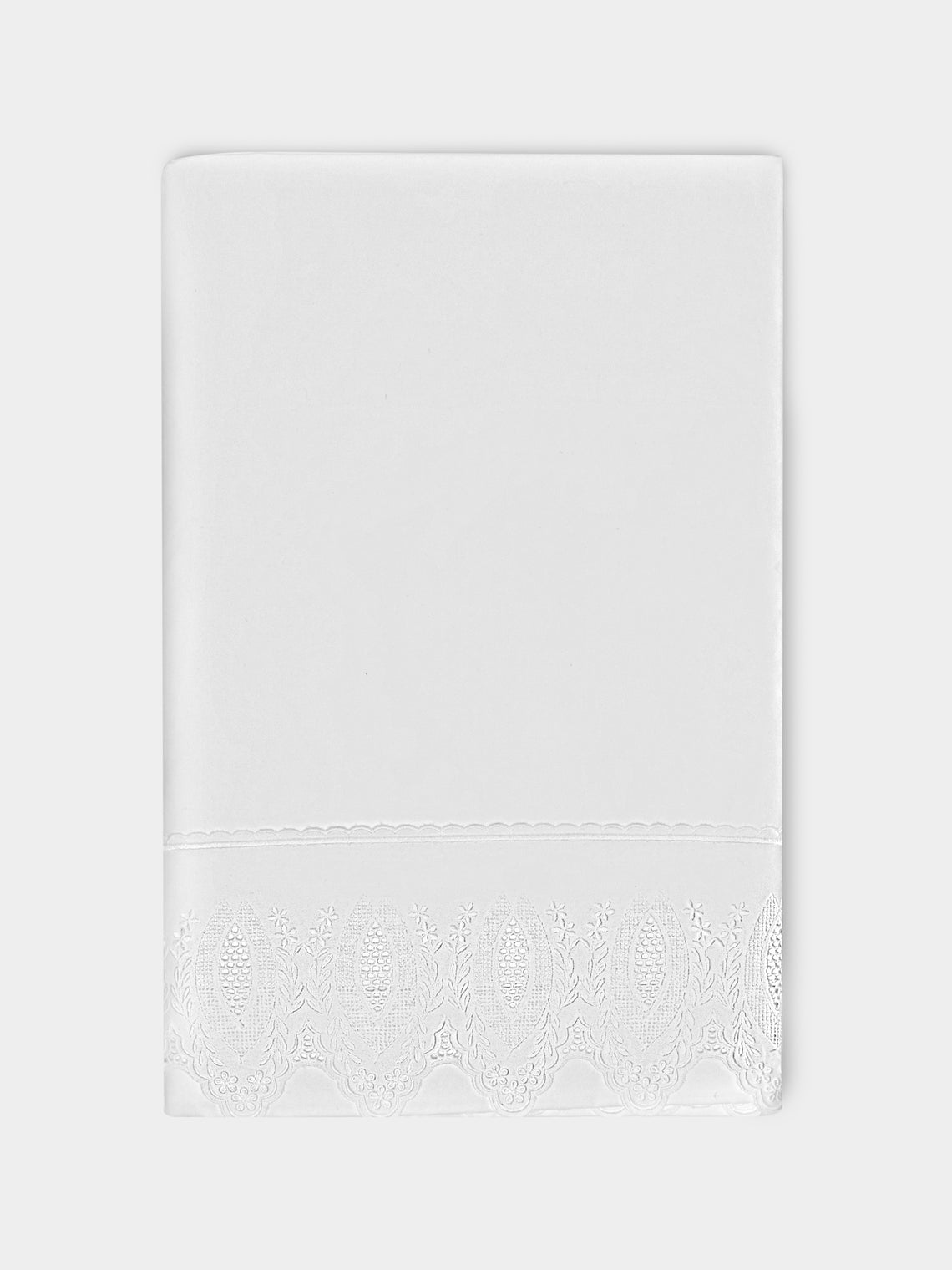 Los Encajeros - Mimi Lace-Appliqué Cotton King Top Sheet - White - ABASK - 
