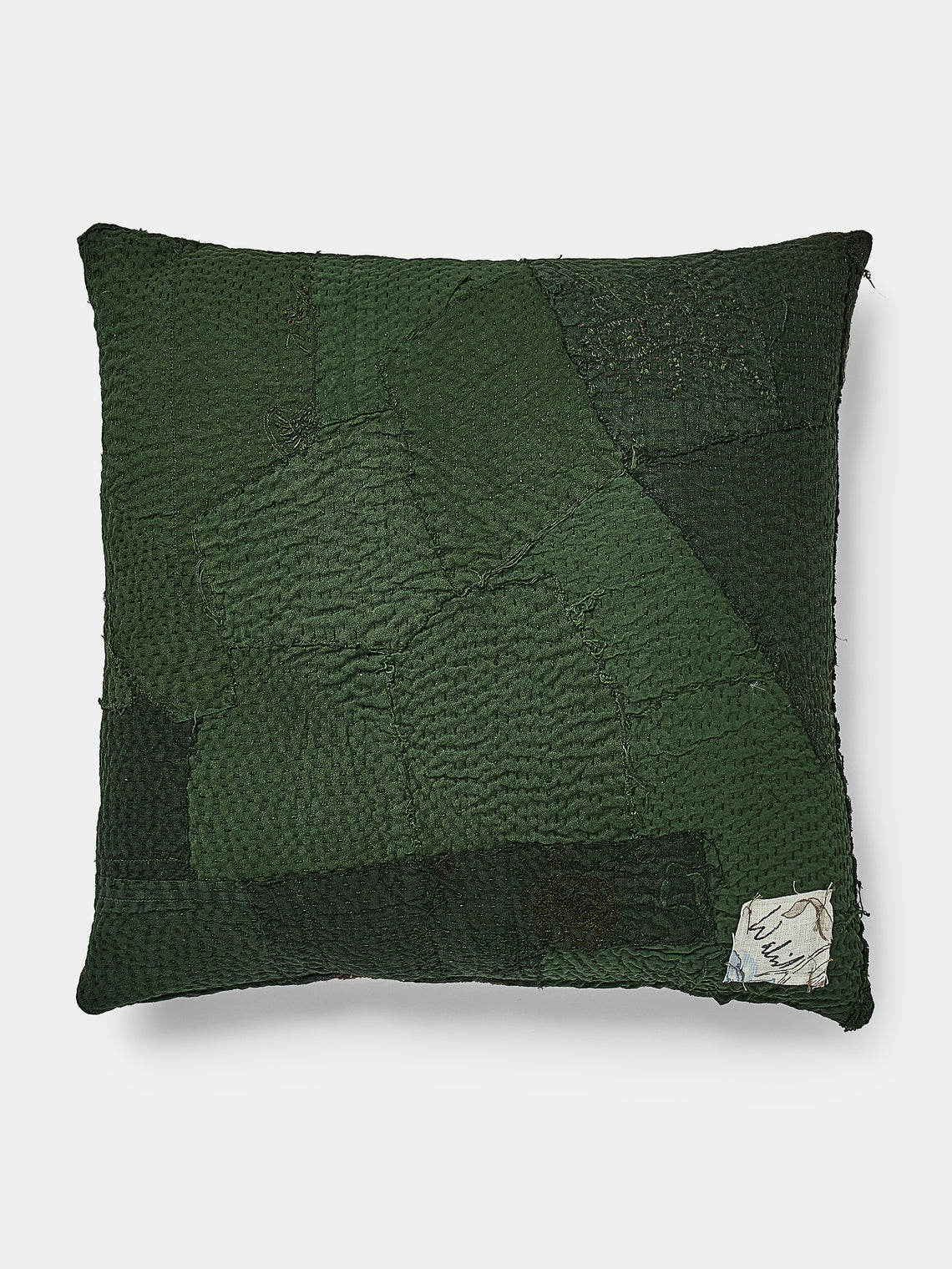 By Walid - 19th-Century Victorian Needlepoint Patchwork Wool and Cotton Cushion - Multiple - ABASK