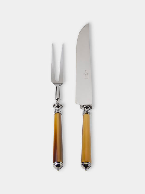 Alain Saint-Joanis - Marbella Dark Horn Resin Carving Utensils (Set of 2 Pieces) - Brown - ABASK - 