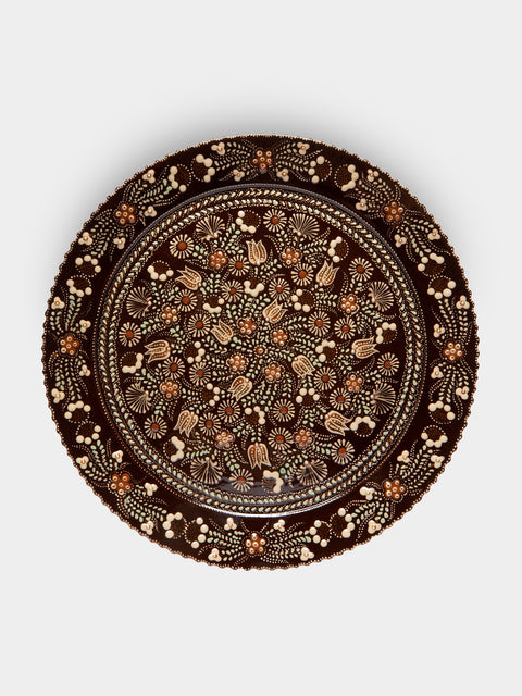Poterie d’Évires - Flowers Hand-Painted Ceramic Serving Plate -  - ABASK - 