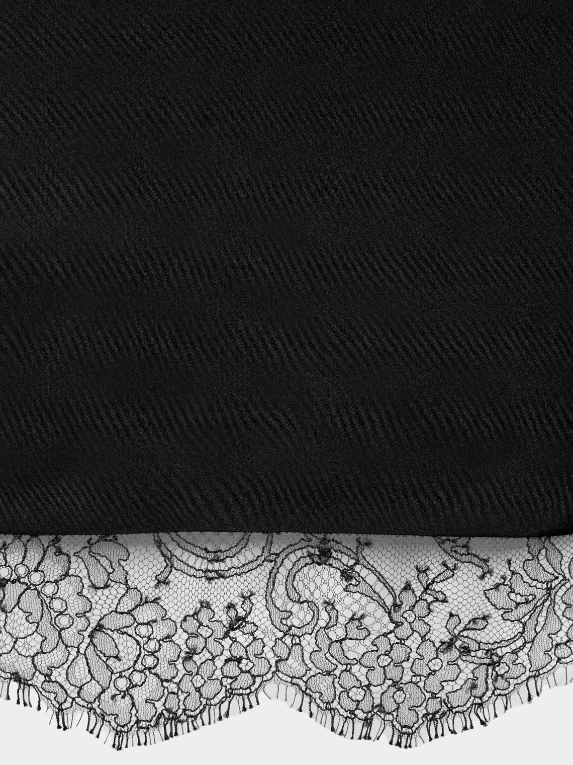 Ryan Roche - Silk and Lace Short Slip Dress | Size: S - Black - ABASK