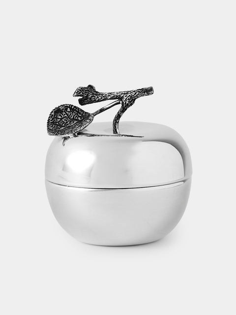 Antique and Vintage - 1970s Teghini Firenze Silver-Plated Apple Tea Box - Silver - ABASK - 