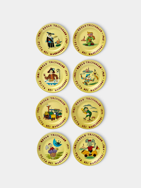 Antique and Vintage - Mid-Century Ceramic Plates (Set of 8) - Multiple - ABASK - 
