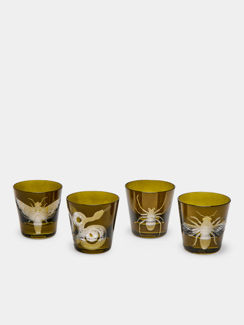 Artel - Cabinet of Curiosities Hand-Engraved Crystal Shot Glasses (Set of 4) -  - ABASK - 