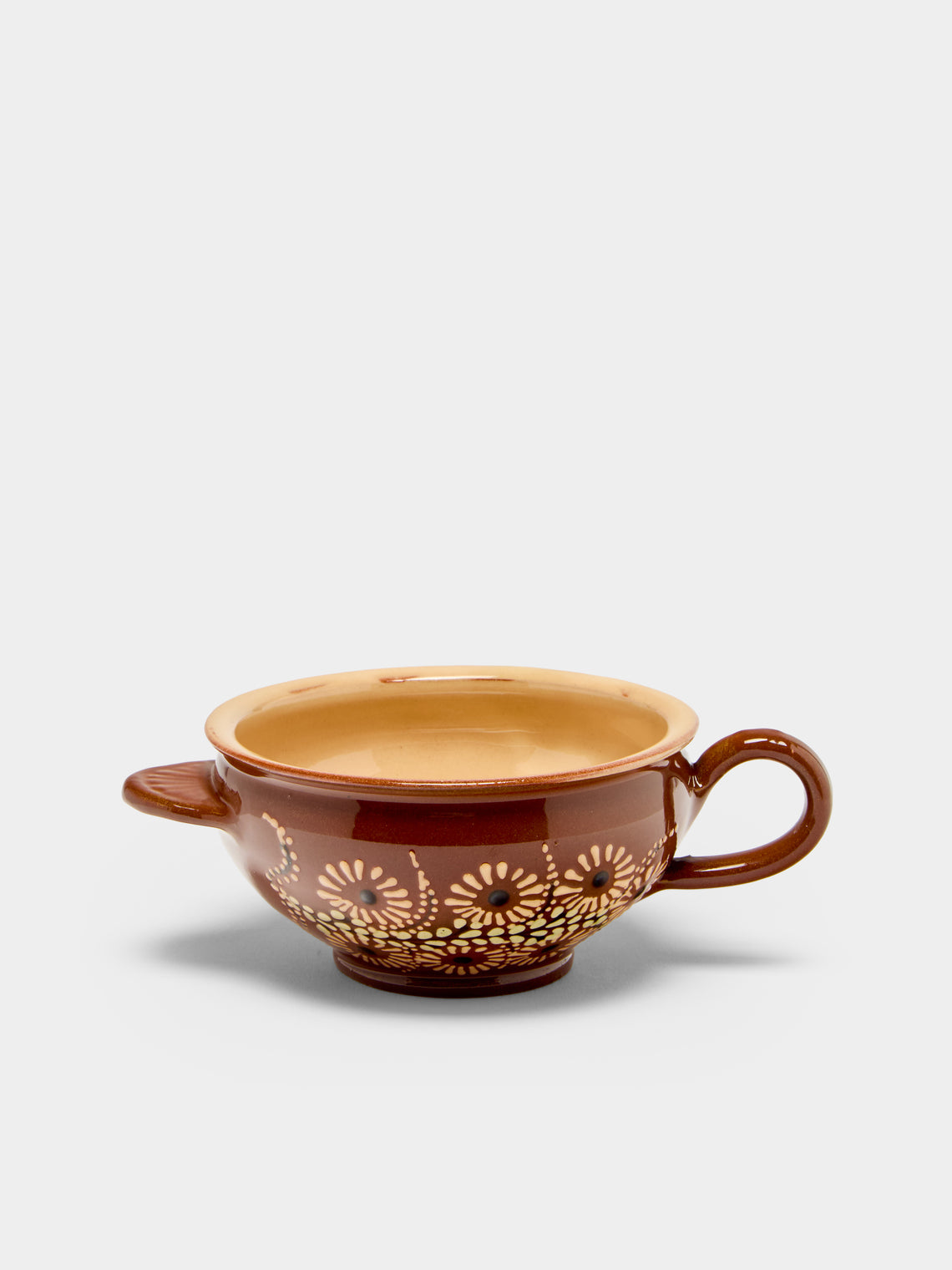 Poterie d’Évires - Flowers Hand-Painted Ceramic Mini Soup Bowls (Set of 6) - Light brown - ABASK