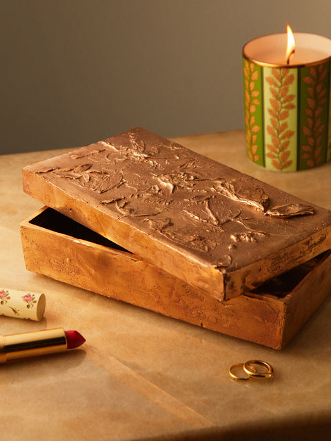 Osanna Visconti - Foglie Hand-Cast Bronze Decorative Box -  - ABASK