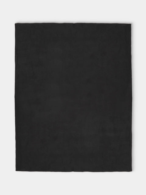 Denis Colomb - Gobi Stitched-Edge Camel Wool Bed Blanket (110in/2.8m) - Black - ABASK - 