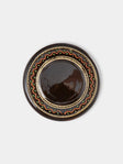 Poterie de Cliousclat - Hand-Painted Slipware Salad / Dessert Plates – 8in/21.5cm (Set of 4) - Black - ABASK