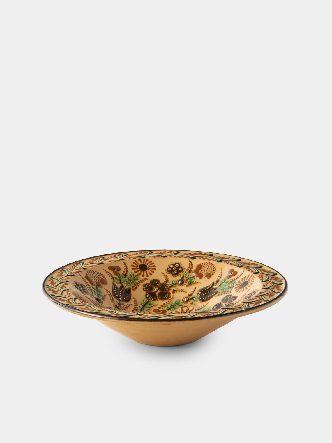 Poterie d’Évires - Flowers Hand-Painted Ceramic Small Serving Bowl - Cream - ABASK - 