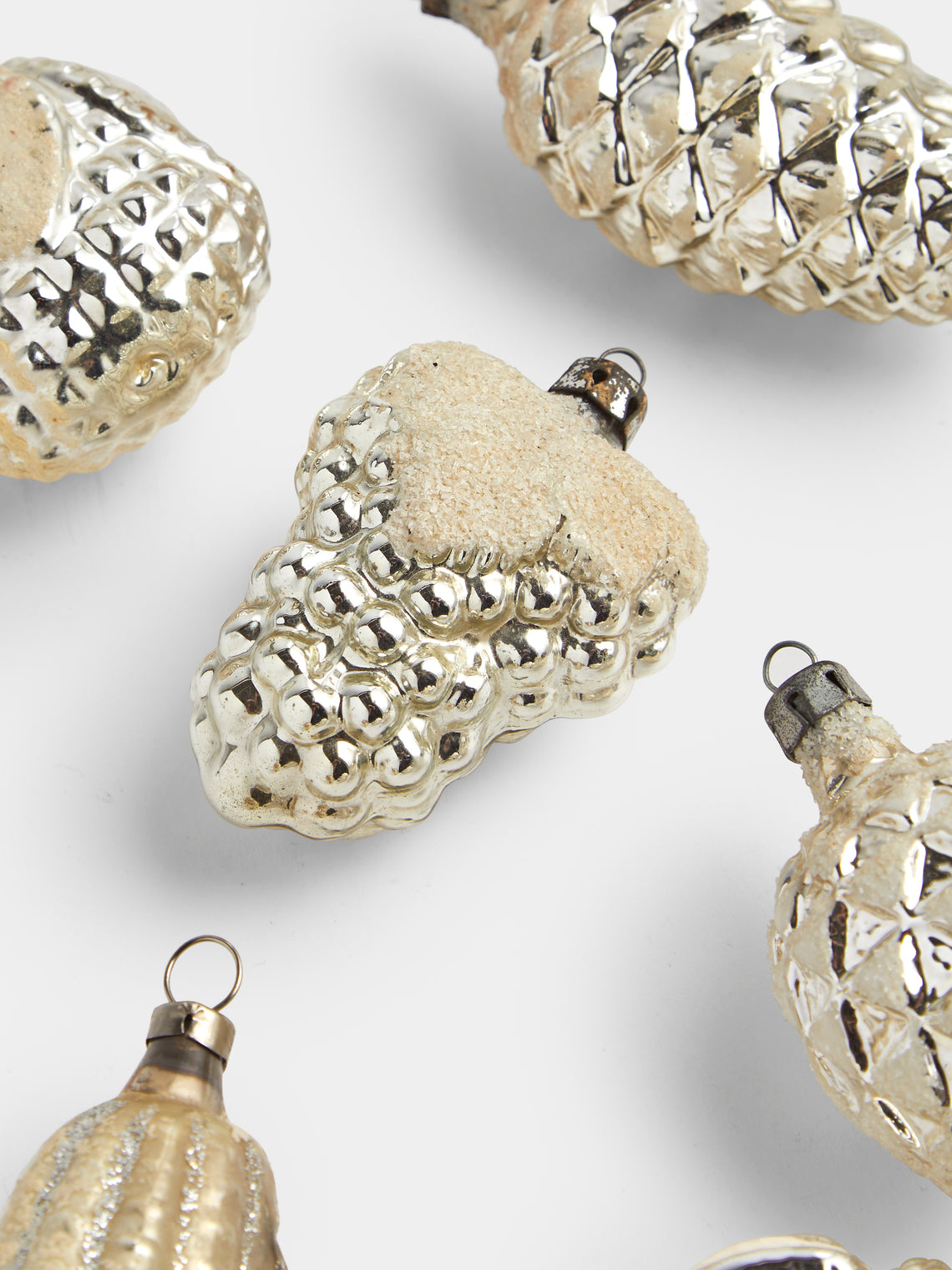 Antique and Vintage - Early-20th-Century Forest Glass Baubles (Set of 12) - Silver - ABASK