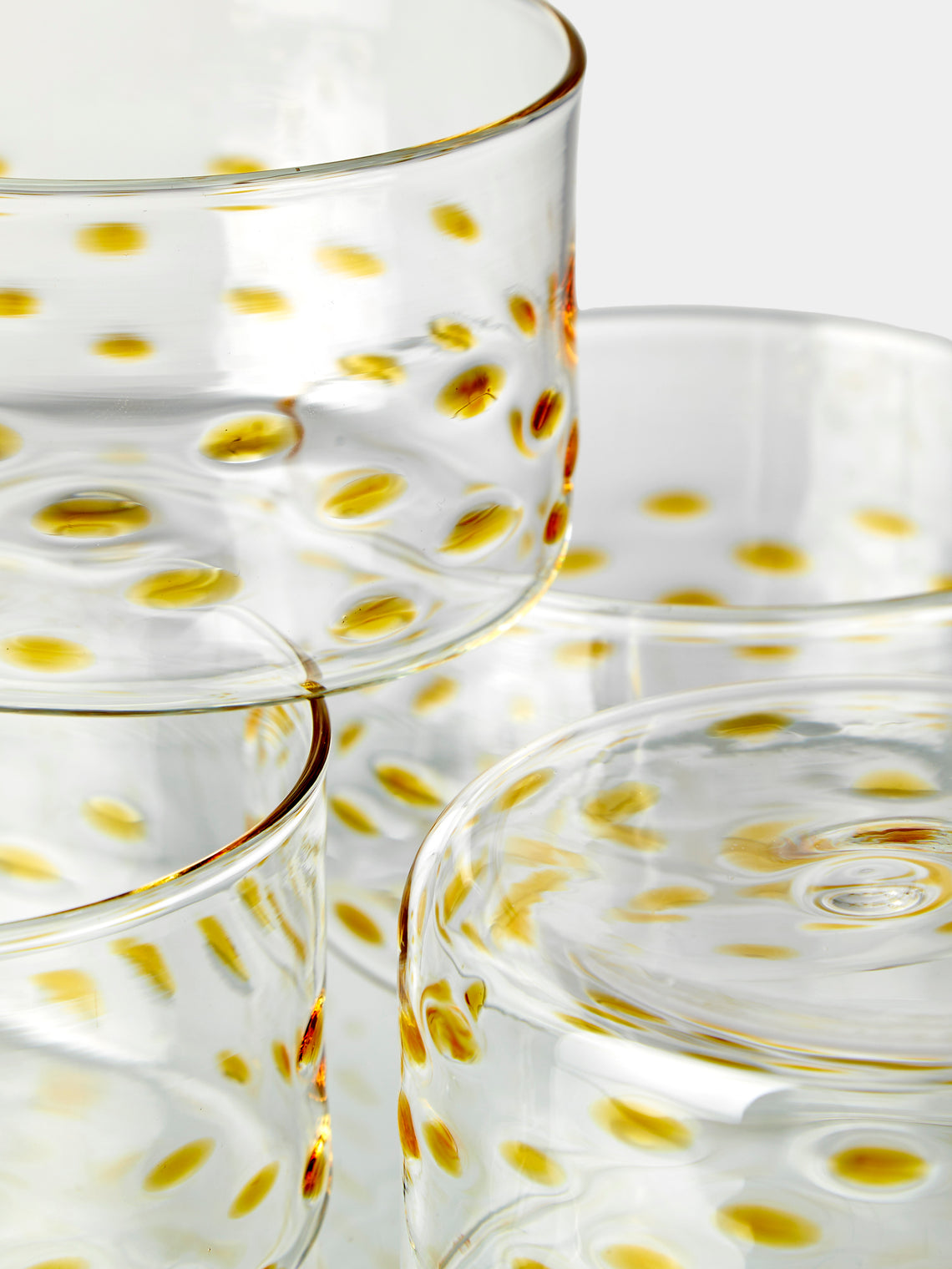 Alya Tannous - | Set of 4 | Hand-Blown Glass Dessert Bowls - Clear - ABASK