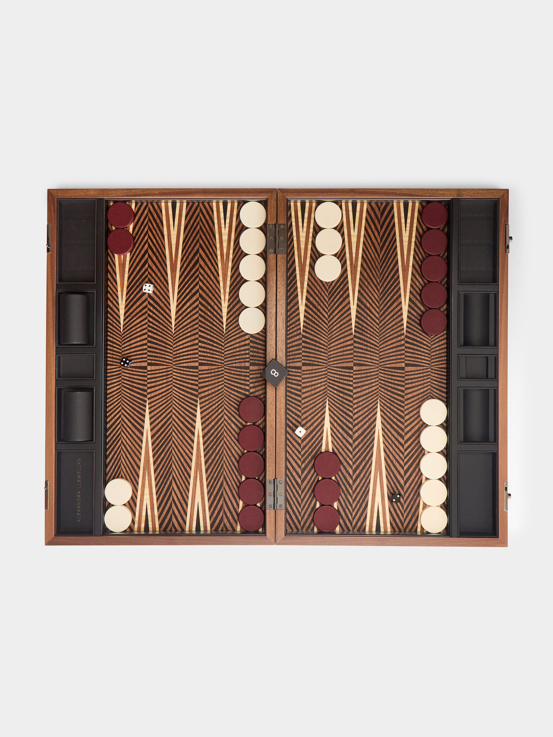 Alexandra Llewellyn - Geometric Walnut Backgammon Set -  - ABASK