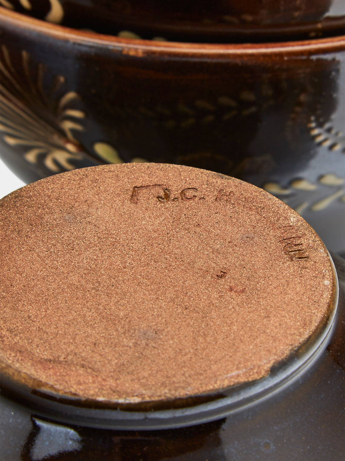 Poterie d’Évires - Flowers Hand-Painted Ceramic Bowls (Set of 6) - Dark brown - ABASK