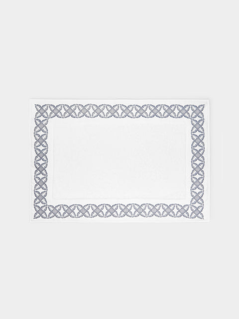 Loretta Caponi - Foliage Hand-Embroidered Cotton Bath Mat -  - ABASK - 