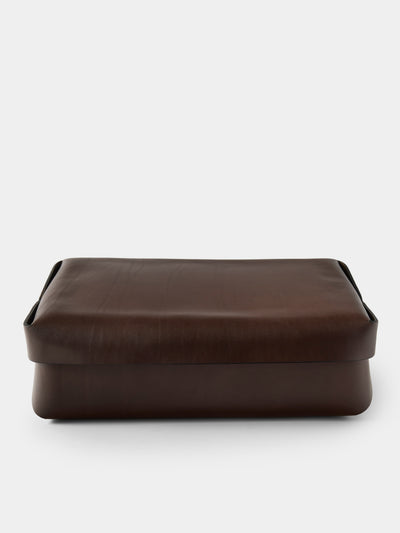 Oscar Maschera - Lidded Leather Box - Dark Brown - ABASK - 