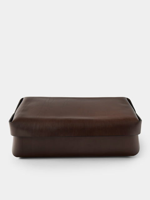 Oscar Maschera - Lidded Leather Box - Dark Brown - ABASK - 