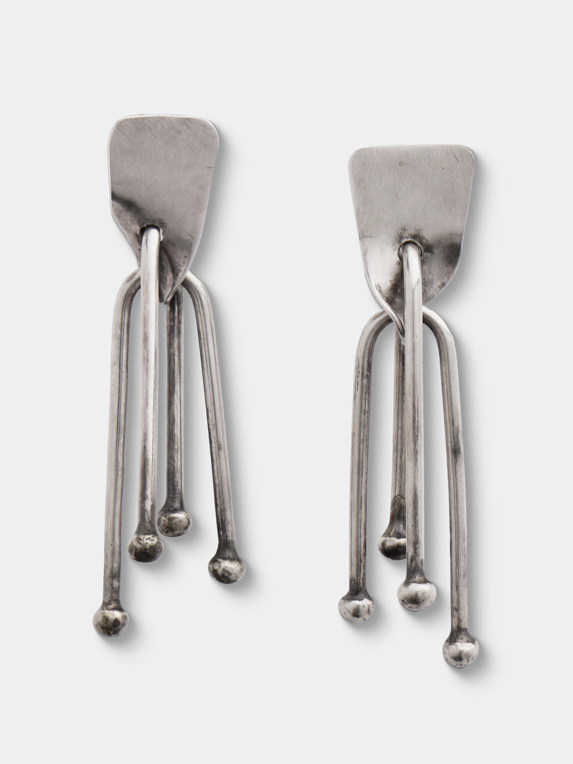 Mahnaz Collection - Vintage Art Smith Sterling Silver Dangle Earrings - Silver - ABASK - 