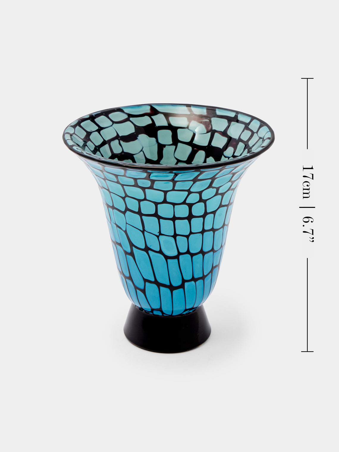 Antique and Vintage - 1960s Ercole Barovier Neo Murrine Murano Glass Vase (6.5in/17cm) - Blue - ABASK