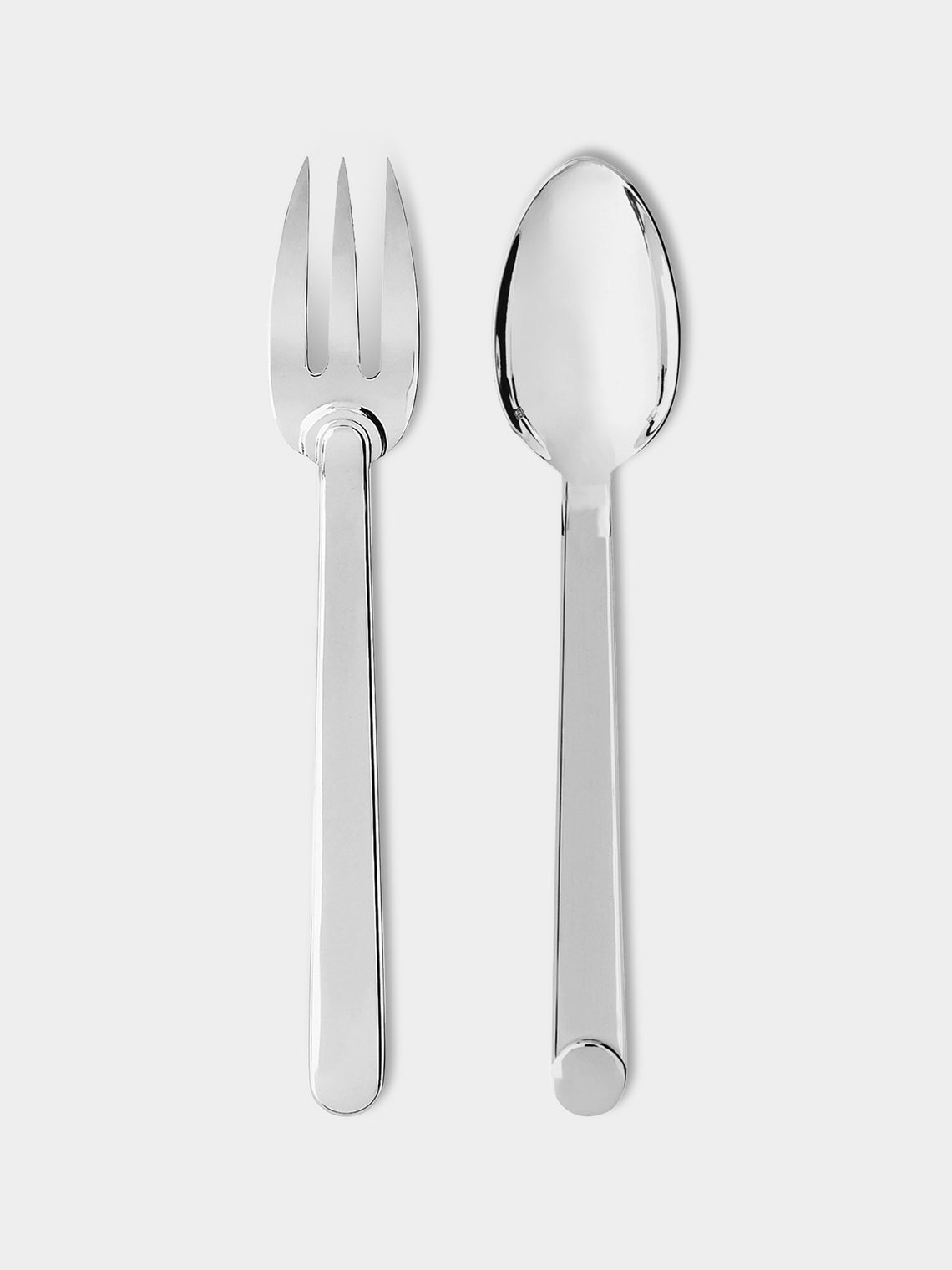 Puiforcat - Normandie Silver-Plated Serving Fork and Spoon - Silver - ABASK - 