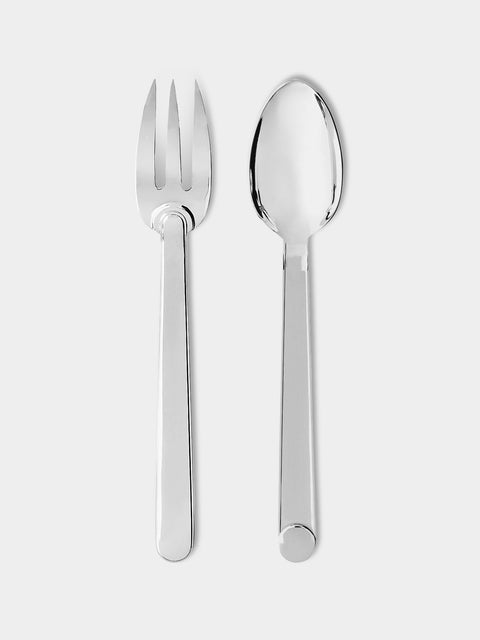 Puiforcat - Normandie Silver-Plated Serving Fork and Spoon - Silver - ABASK - 