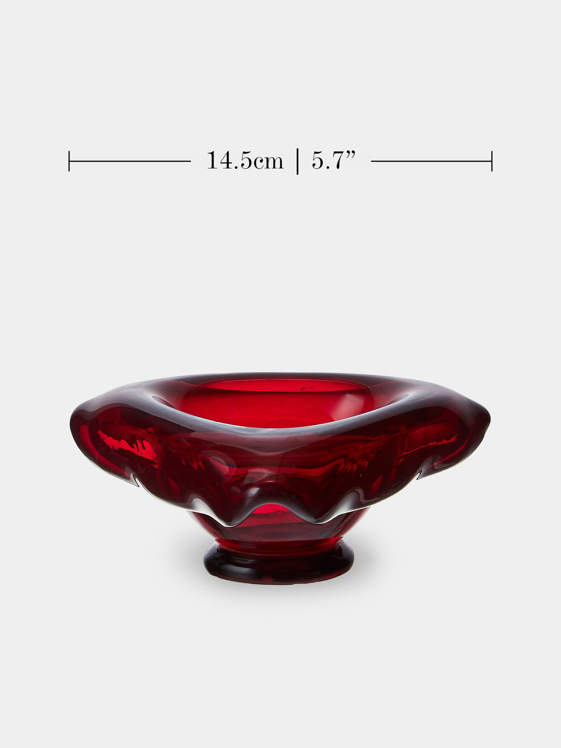 Antique and Vintage - Mid-Century Glass Ashtray - Red - ABASK