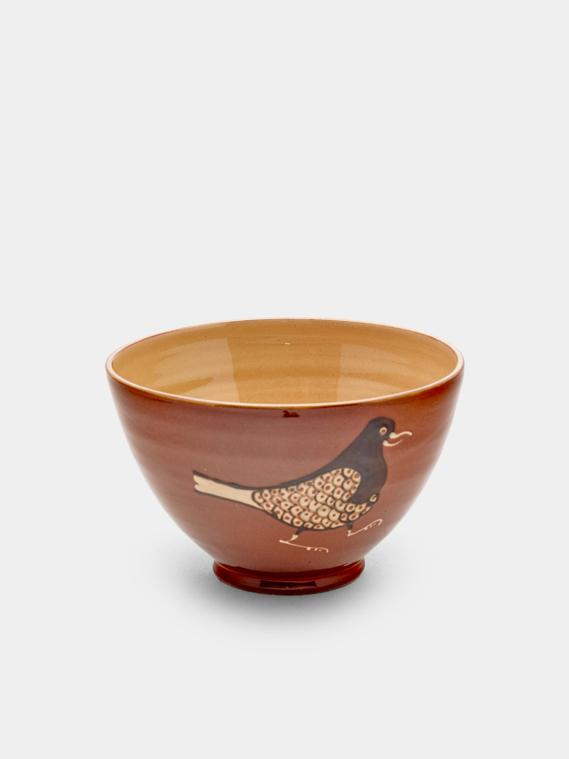 Poterie d’Évires - Flowers and Birds Hand-Painted Ceramic Bowls (Set of 6) - Light brown - ABASK
