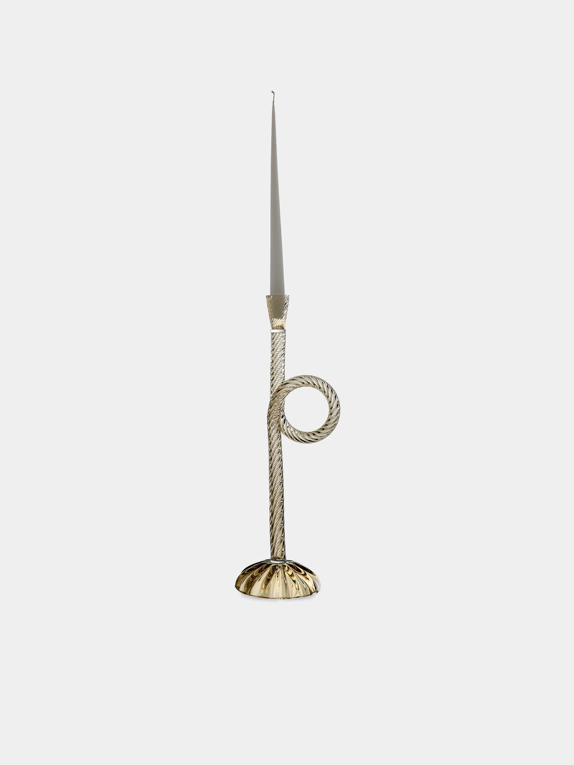 Aina Kari - Venetian Knot Hand-Blown Murano Glass Candlestick Holder - Gold - ABASK