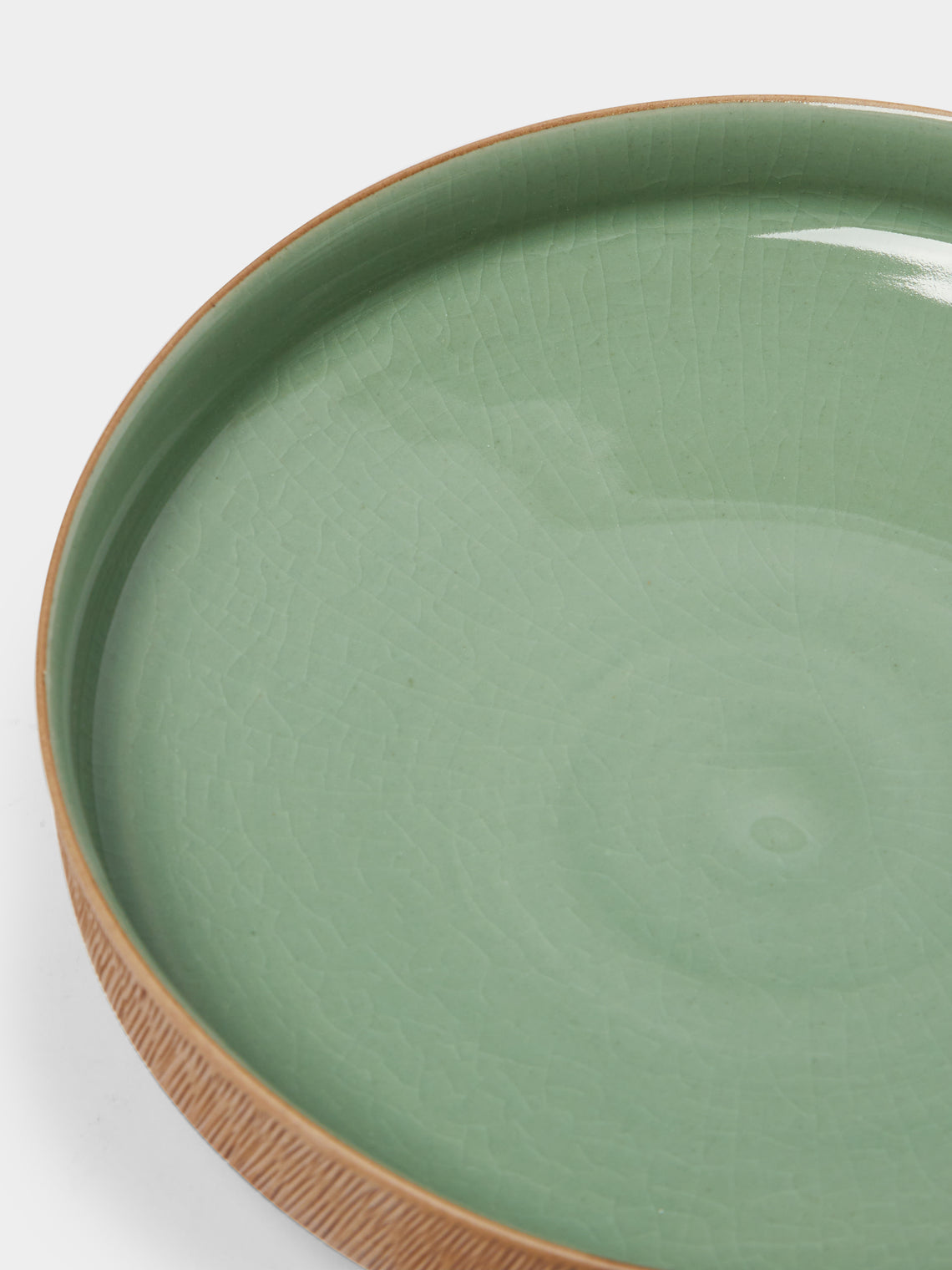 Kim Pan-ki - Comb Pattern Celadon Serving Dish -  - ABASK