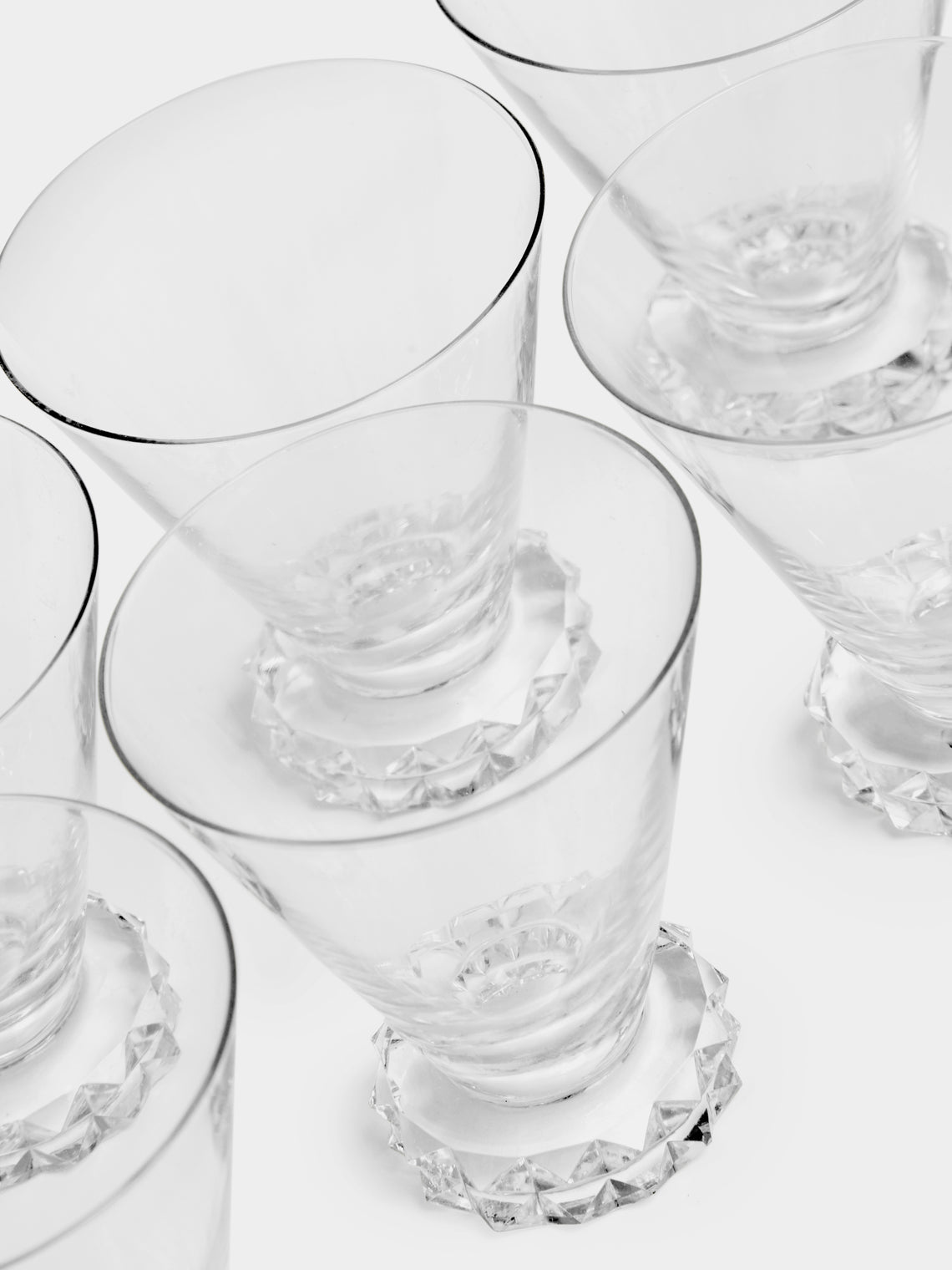 Antique and Vintage - 1930s Saint Louis Diamonds Crystal Liqueur Glasses (Set of 8) -  - ABASK