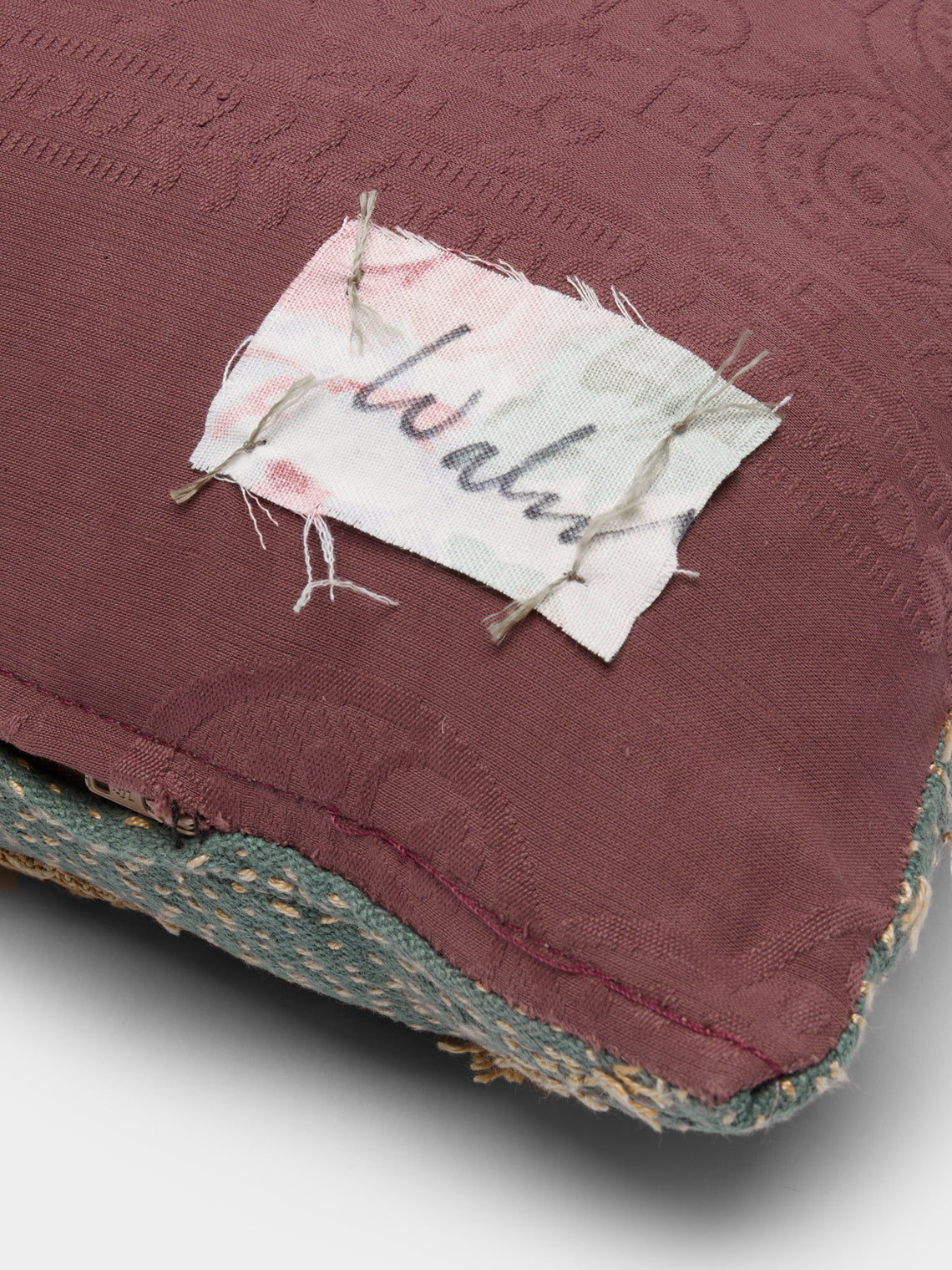 By Walid - 19th-Century Needlepoint Wool and Linen Cushion -  - ABASK