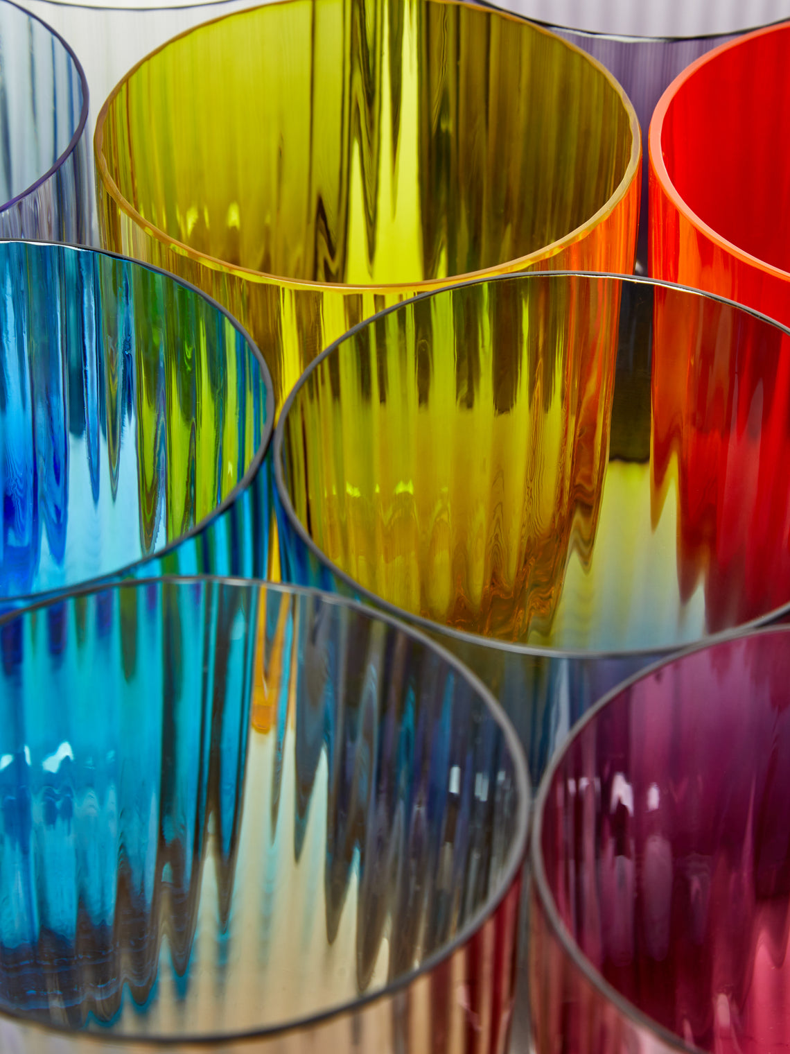 NasonMoretti - Idra Hand-Blown Murano Glass Striped Tumblers (Set of 16) -  - ABASK