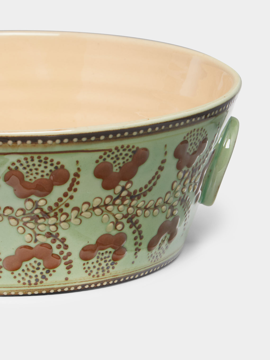 Poterie d’Évires - Flowers Hand-Painted Ceramic Handled Serving Bowl -  - ABASK