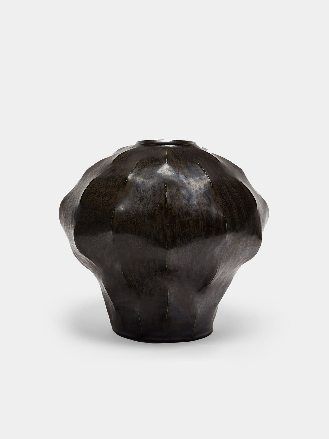Lee Song-am - Hand-Thrown Stoneware Vase (13.5in/34cm) - Black - ABASK - 