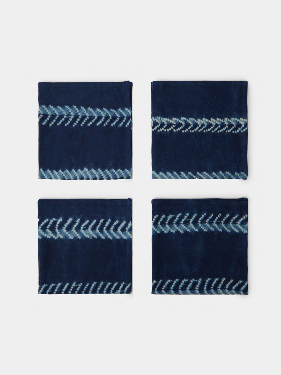 Tensira - Indigo Hand-Dyed Cotton Napkins (Set of 4) - Blue - ABASK