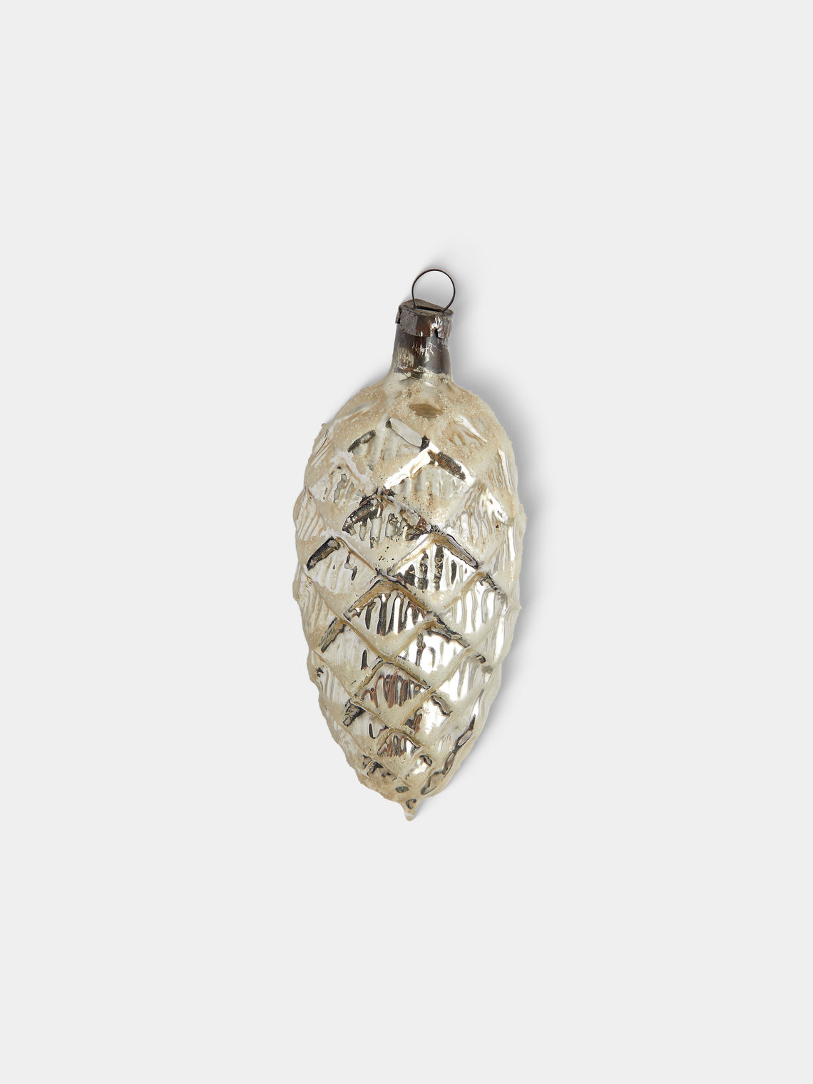 Antique and Vintage - Early-20th-Century Pinecones Glass Baubles (Set of 14) - Silver - ABASK
