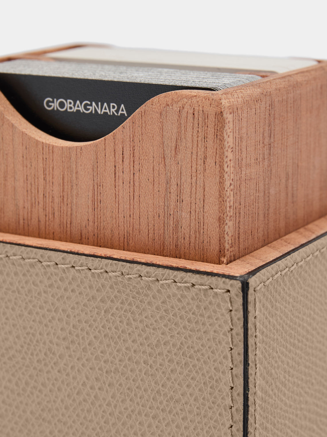 Giobagnara - Naples Leather Playing Cards Set - Beige - ABASK