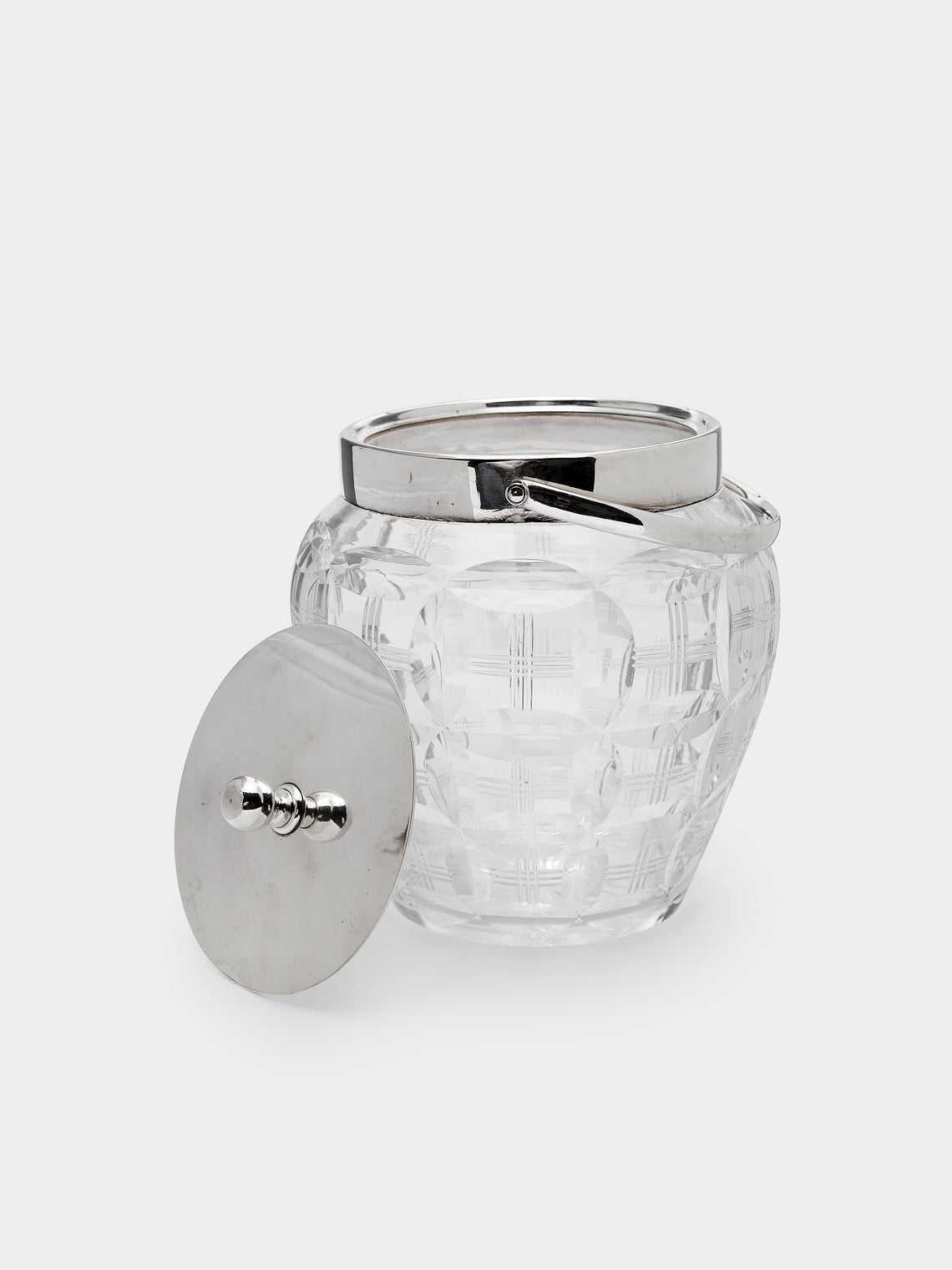 Antique and Vintage - 1940s Silver-Plated Cut Crystal Ice Bucket -  - ABASK