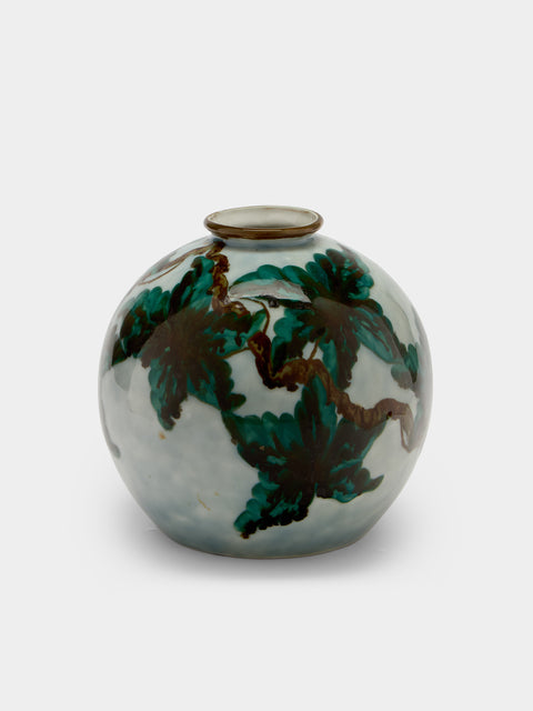 Antique and Vintage - 1950s Vallauris Ceramic Vase (7.5in/19cm) - Green - ABASK - 