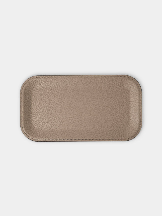 Pinetti - Victor Leather Trinket Tray (11.5in/29.5cm) - Taupe - ABASK - 