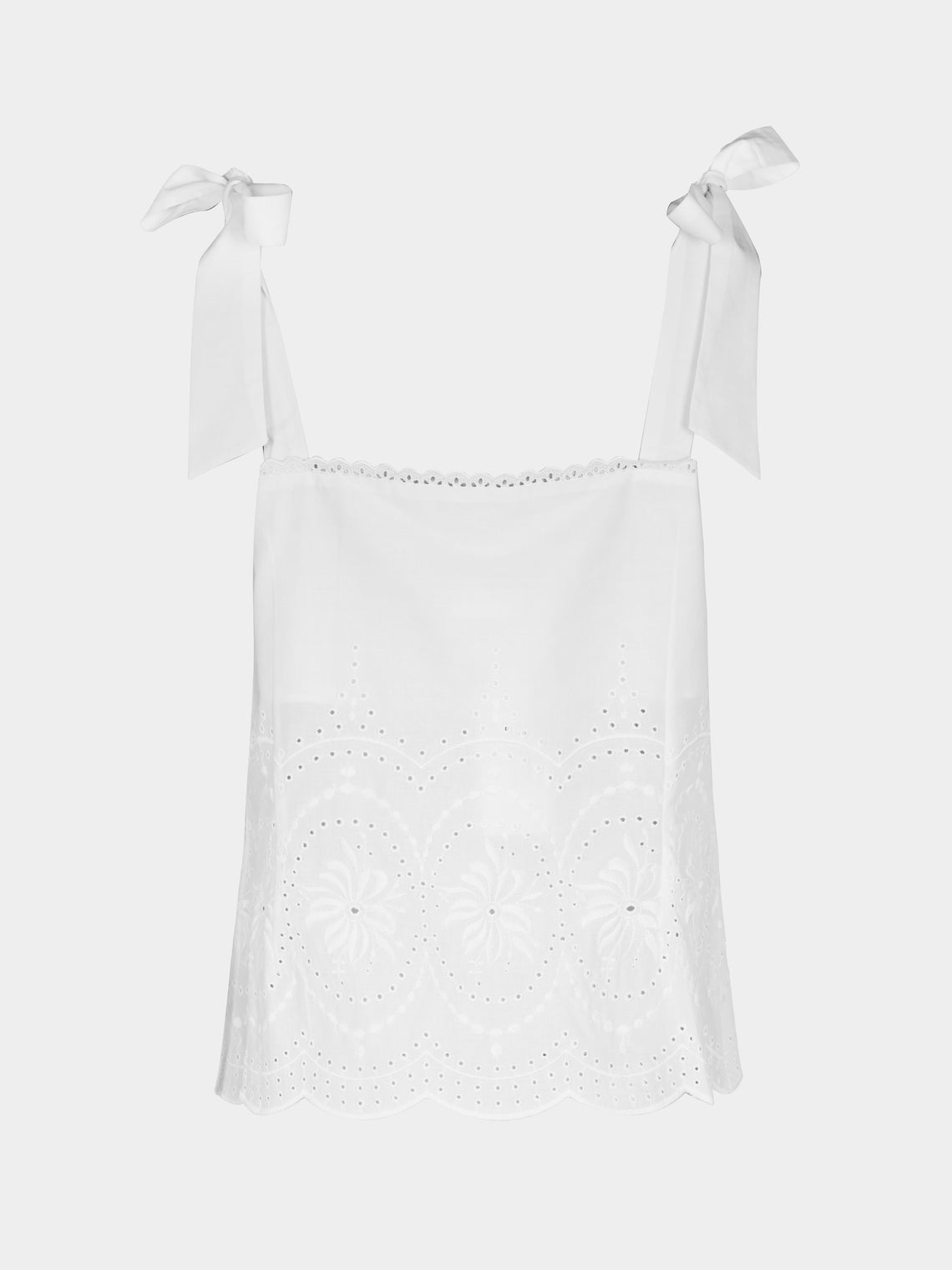 Loretta Caponi - Donata Embroidered Cotton Top -  - ABASK