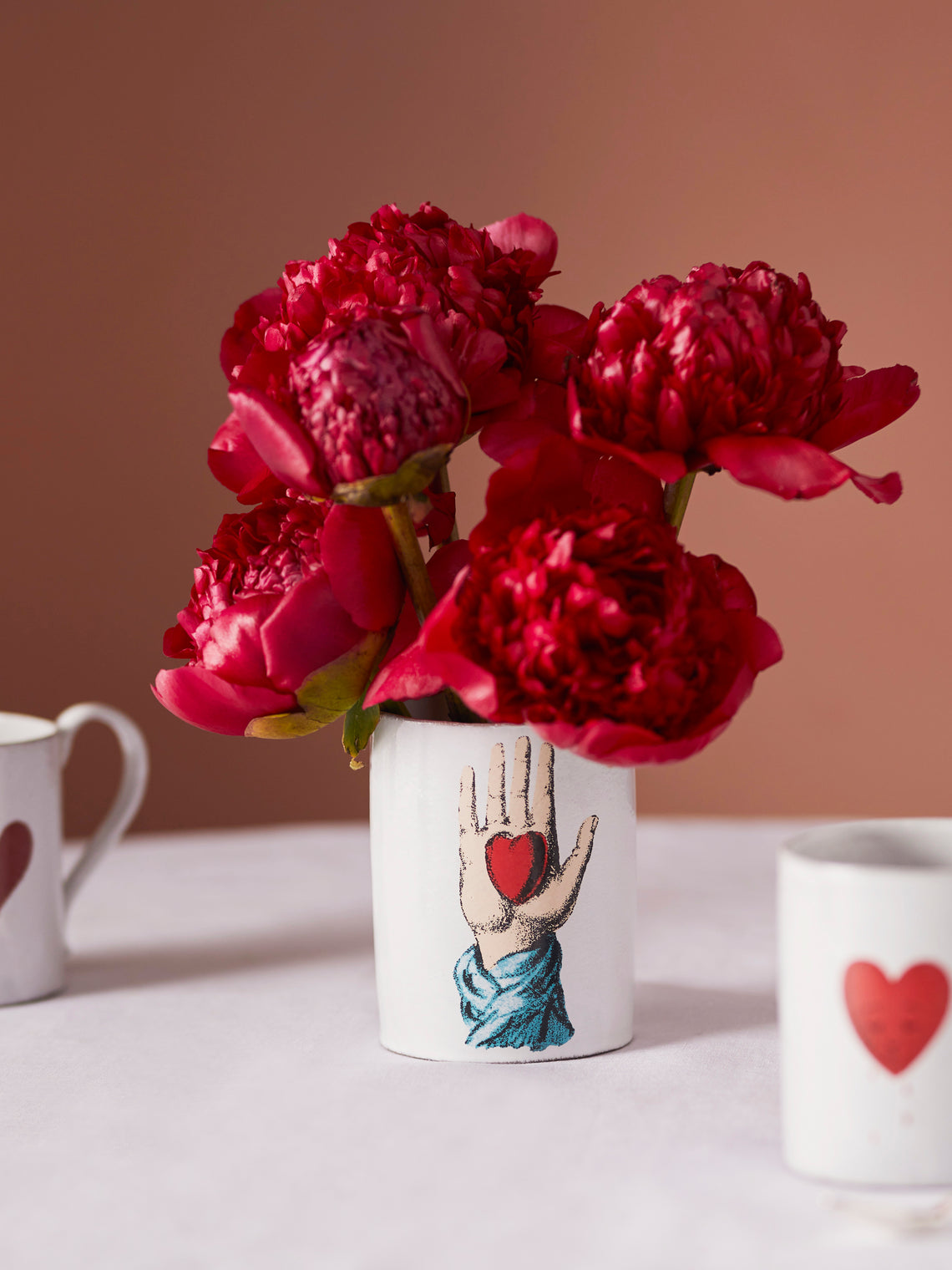 Astier de Villatte - Heart in Hand Hand-Glazed Ceramic Vase -  - ABASK