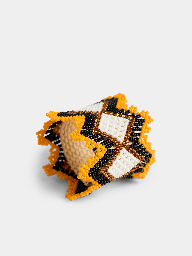 CasaLatina - Beaded Napkin Rings (Set of 4) - Yellow - ABASK - 