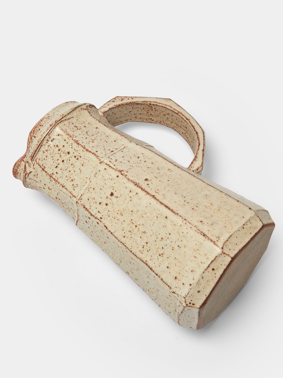 Adam Ross - Hand-Thrown Ceramic Faceted Jug - Beige - ABASK