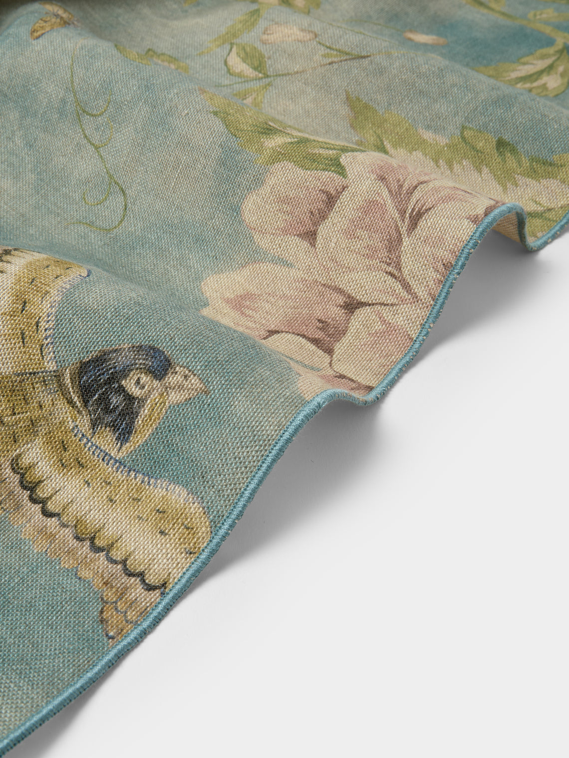 Borgo delle Tovaglie - Filo Affresco Embroidered Linen Rectangular Tablecloth (106.5in/2.7m) - Blue - ABASK