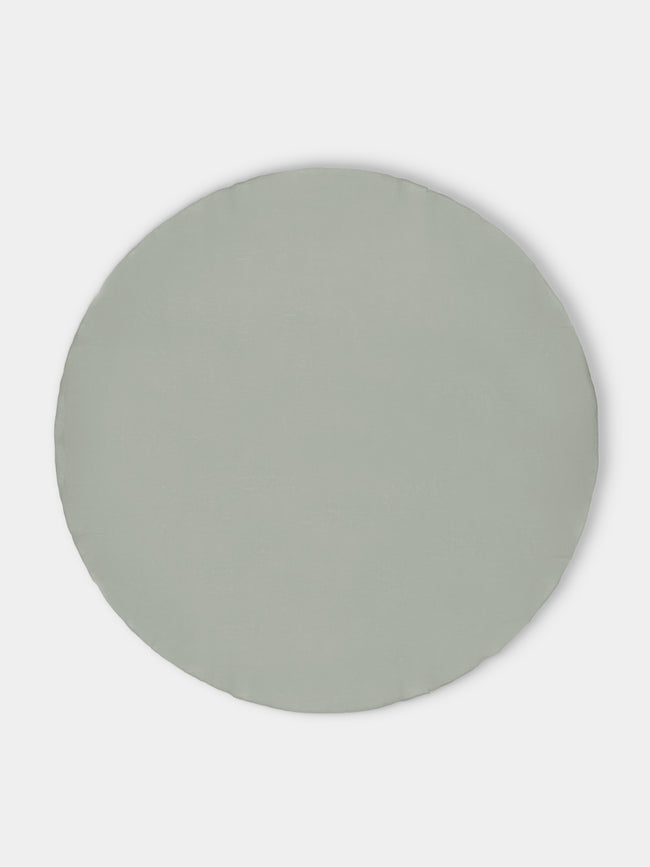 Volga Linen - Linen Round Tablecloth (110in/2.8m) - Blue - ABASK - 