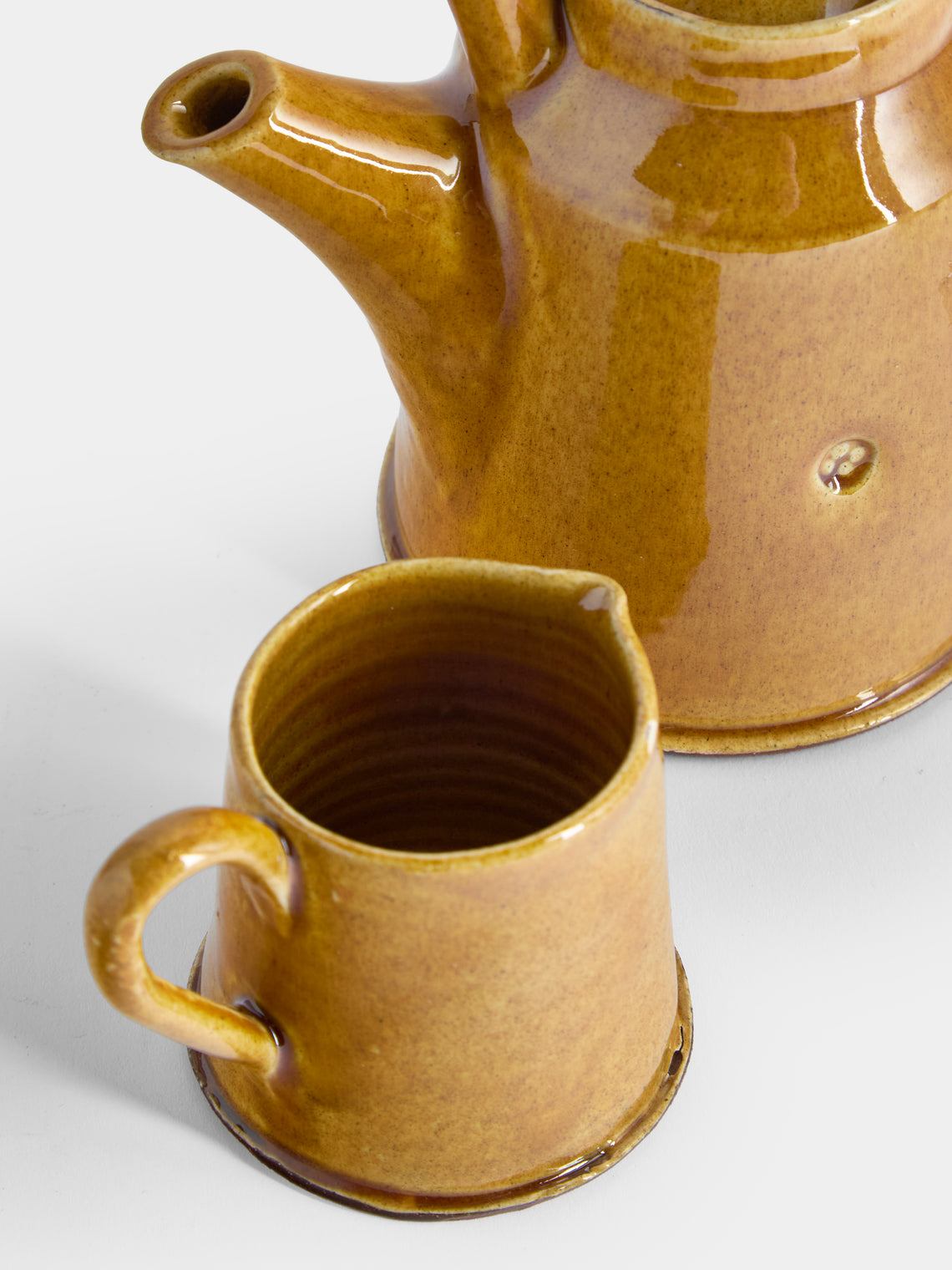 Neville Tatham - Slipware Teapot and Creamer - Yellow - ABASK